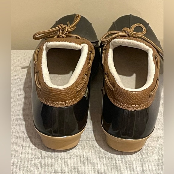 JBU Waterproof Chocolate Brown & Tan Duck Boots, size 9.5 - Picture 6 of 7